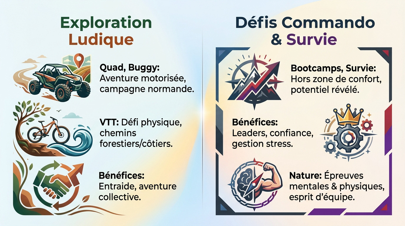 Exploration en quad et stage de survie pour team building en Normandie